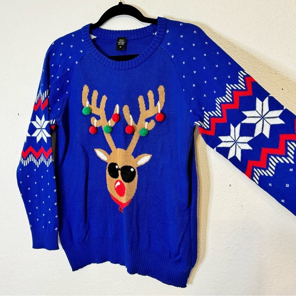 Reindeer Christmas Sweater Ugly Christmas Sweater 3D Sweater - Picture 4 of 9